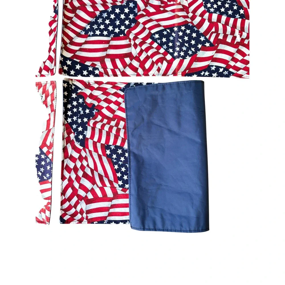 Vtg American Flag Placemats Set of 6 Patriotic Red White Blue Americana Decor